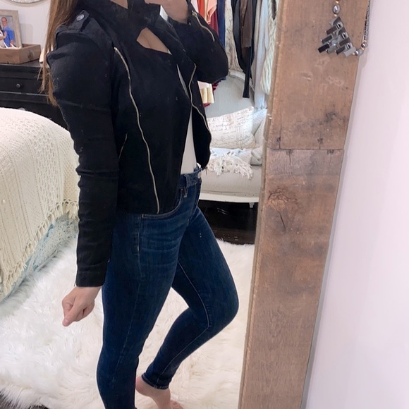 True Religion crop black denim jacket size small - Picture 2 of 8